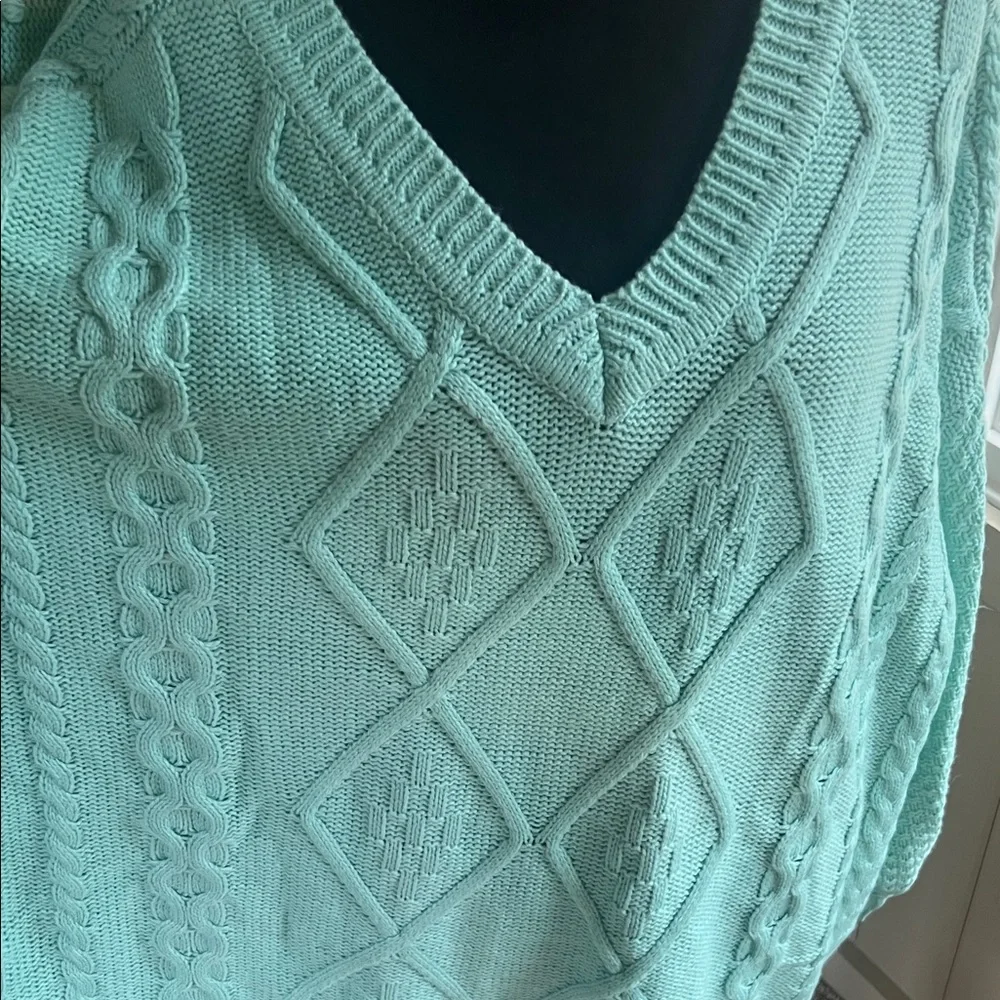 Mint Green Cable Knit Sweater